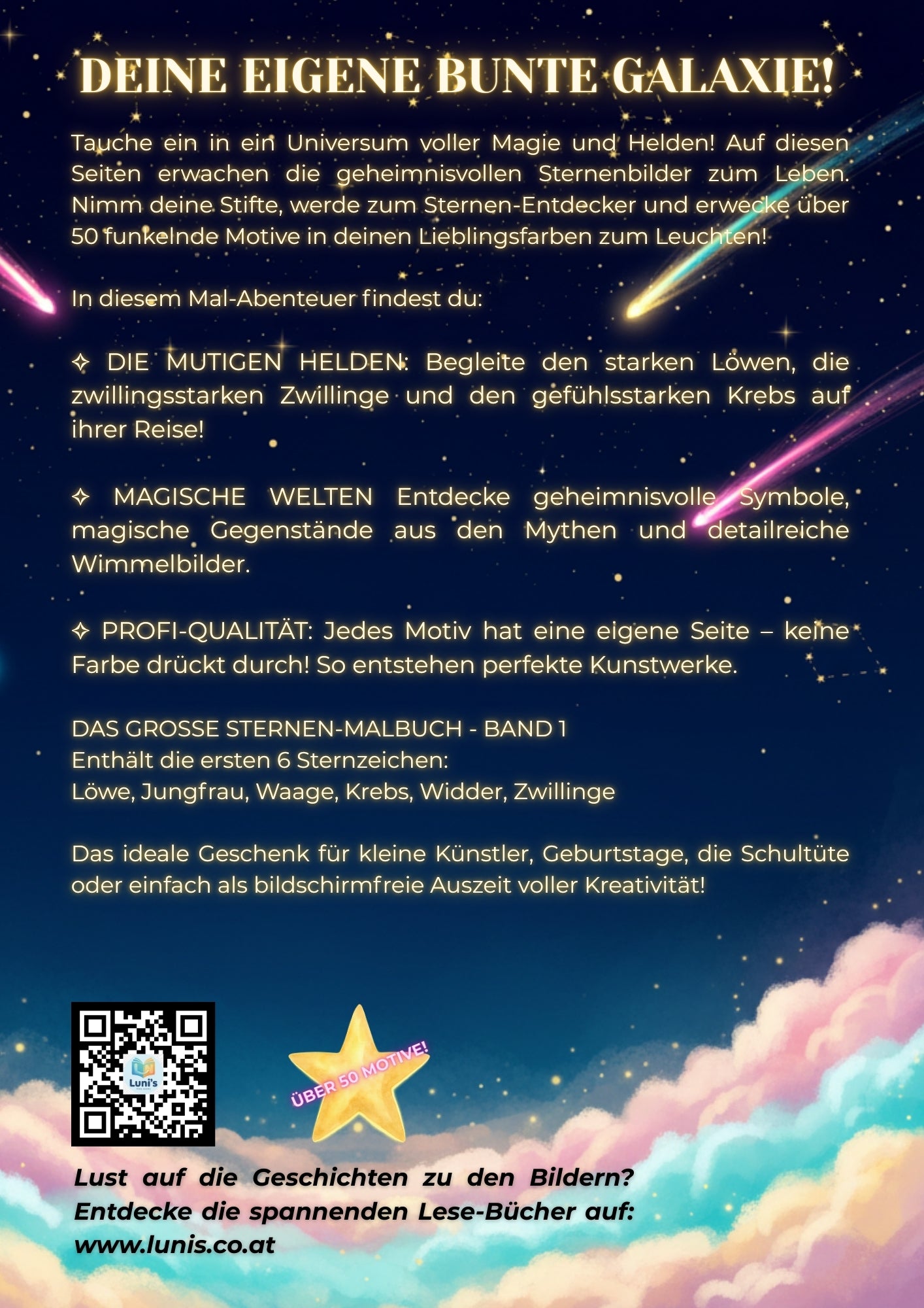 Das große Sternen-Malbuch – Band 1: Die ersten 6 Sternzeichen