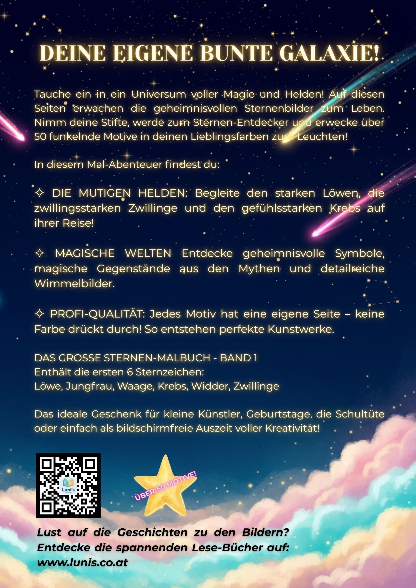 Das große Sternen-Malbuch – Band 1: Die ersten 6 Sternzeichen