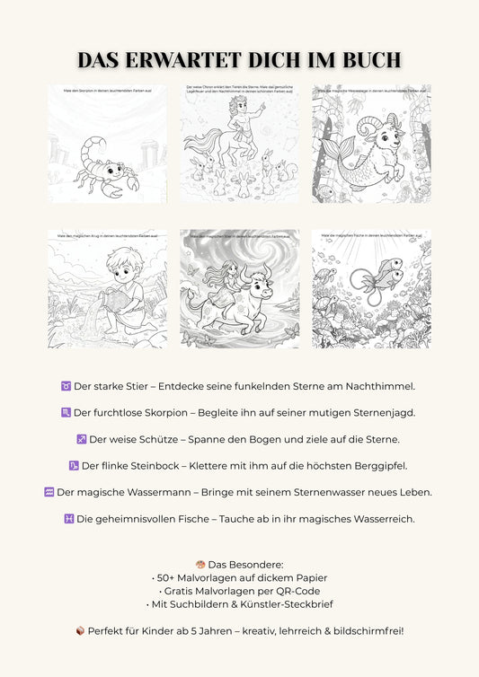 Das große Sternen-Malbuch – Band 2: Die nächsten 6 Sternzeichen