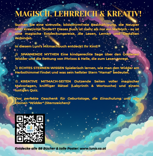 Die Sternen-Entdecker: DER WIDDER – Das magische Mitmachbuch (ab 6 J.) | Mythen, Sterne & Kreativität