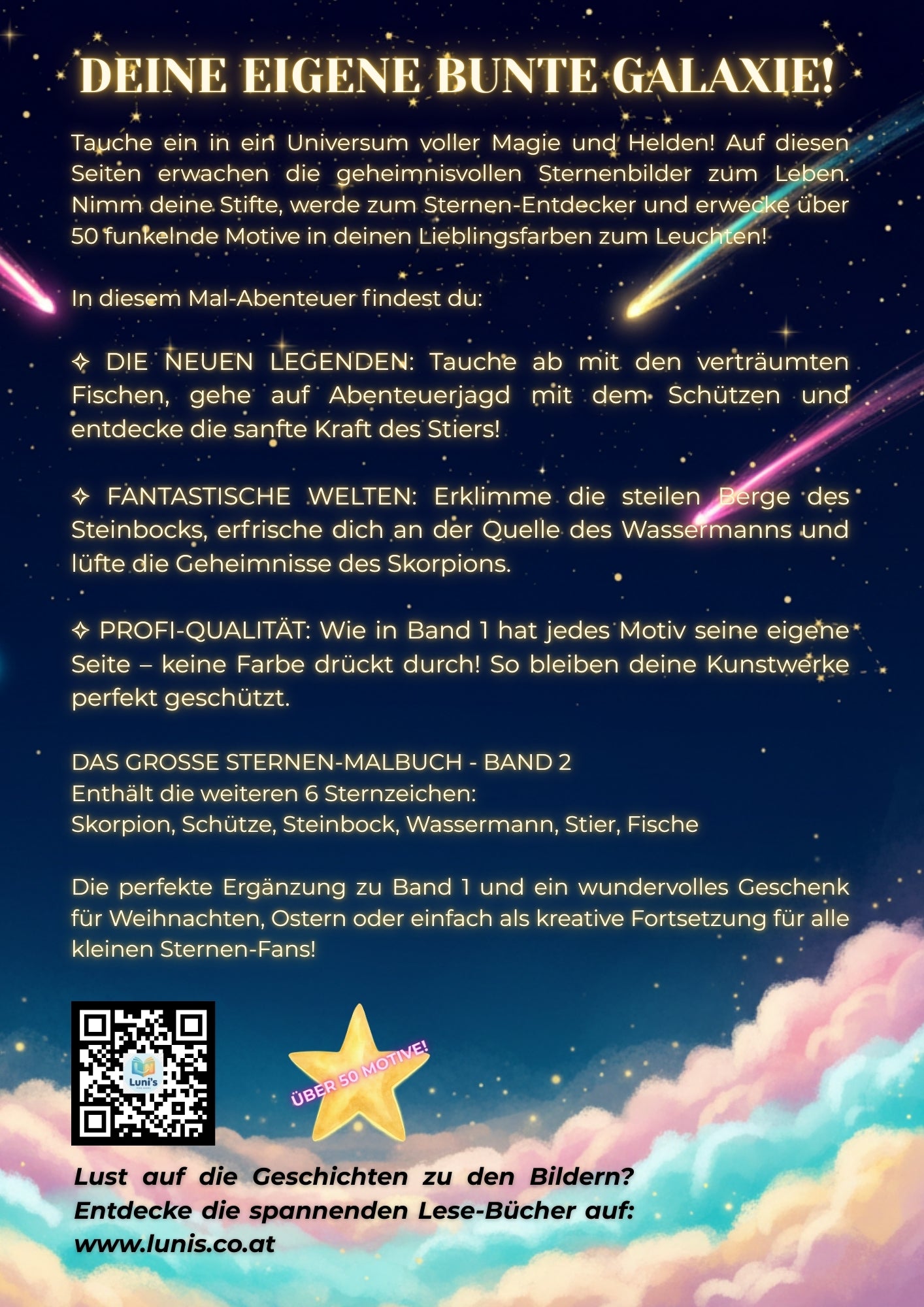 Das große Sternen-Malbuch – Band 2: Die nächsten 6 Sternzeichen