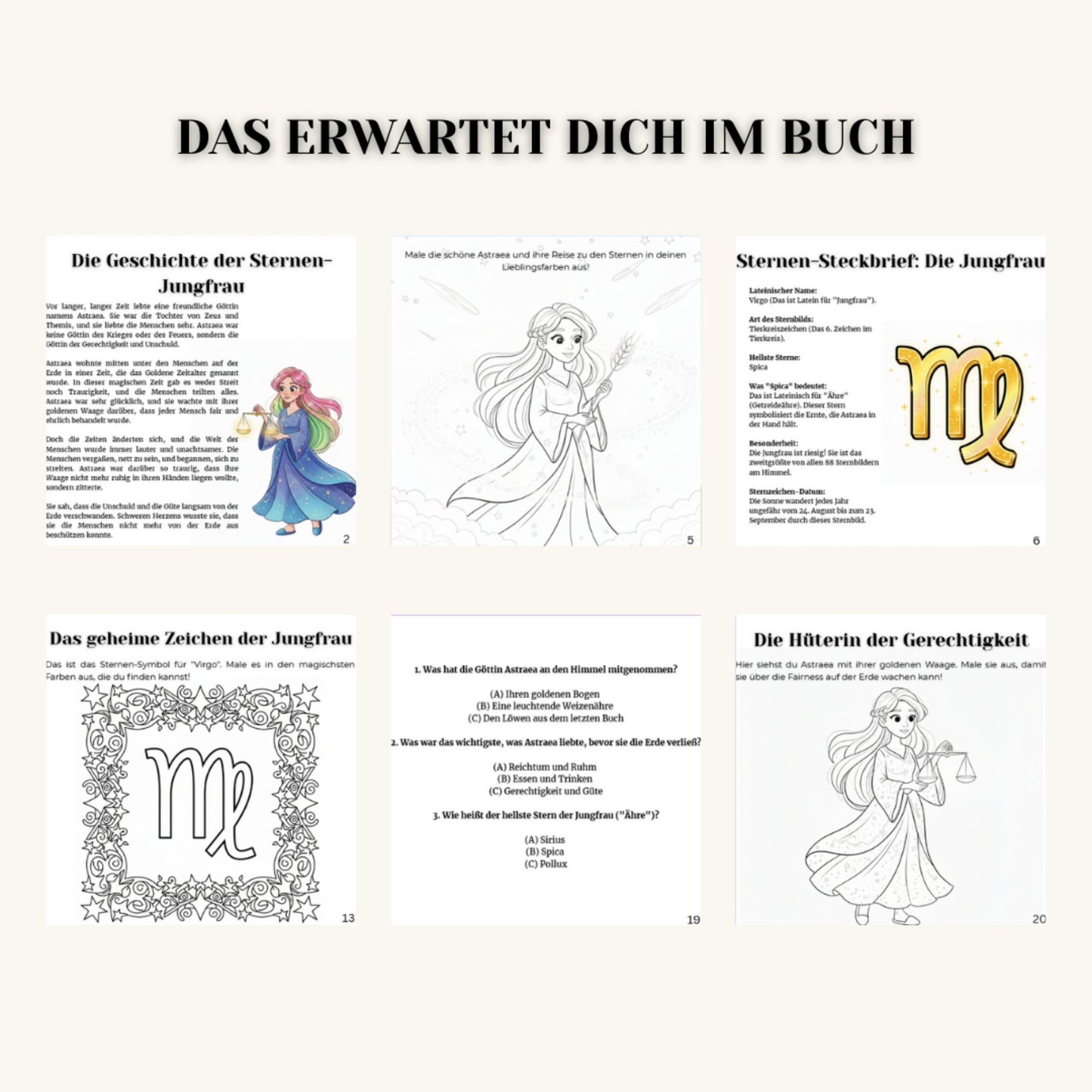 Die Sternen-Entdecker: DIE JUNGFRAU – Das magische Mitmachbuch (ab 6 J.) | Mythen, Sterne & Kreativität