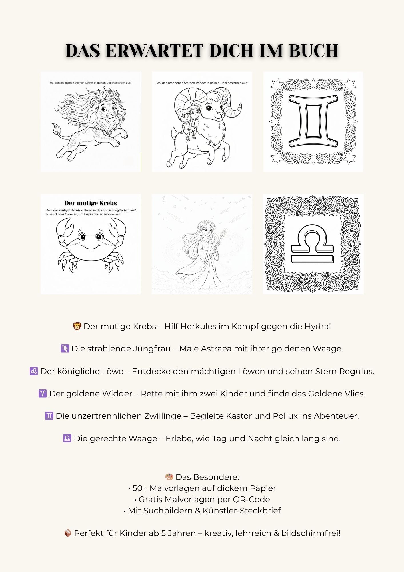 Das große Sternen-Malbuch – Band 1: Die ersten 6 Sternzeichen