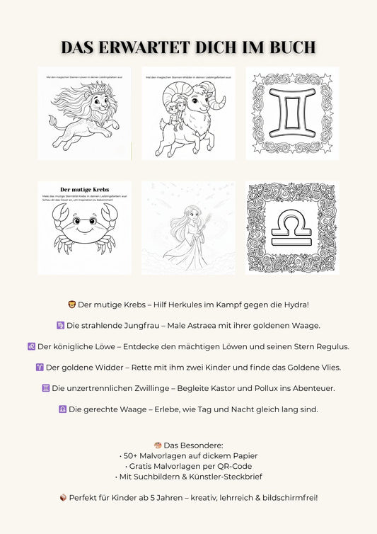 Das große Sternen-Malbuch – Band 1: Die ersten 6 Sternzeichen