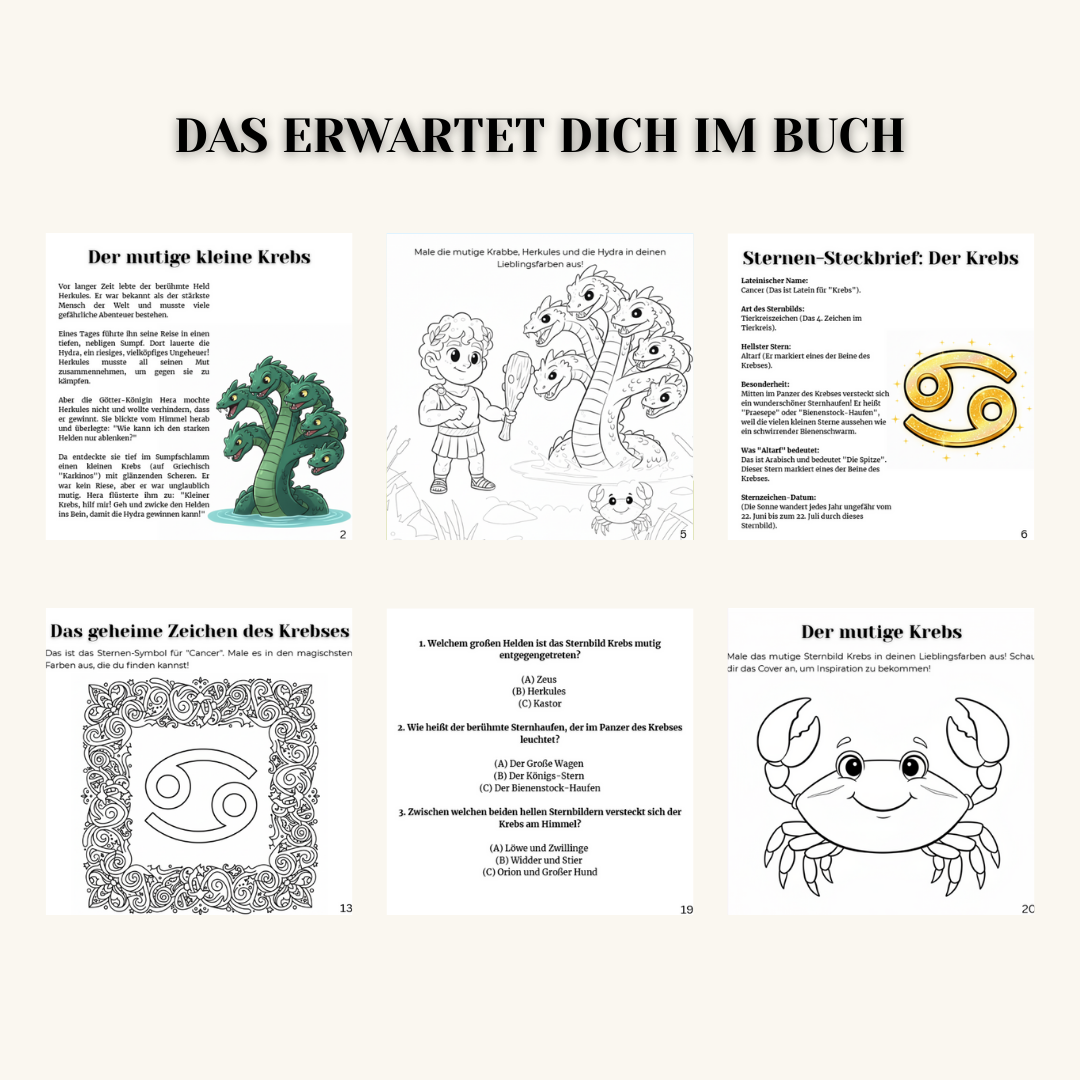 Die Sternen-Entdecker: DER KREBS – Das magische Mitmachbuch (ab 6 J.) | Mythen, Sterne & Kreativität