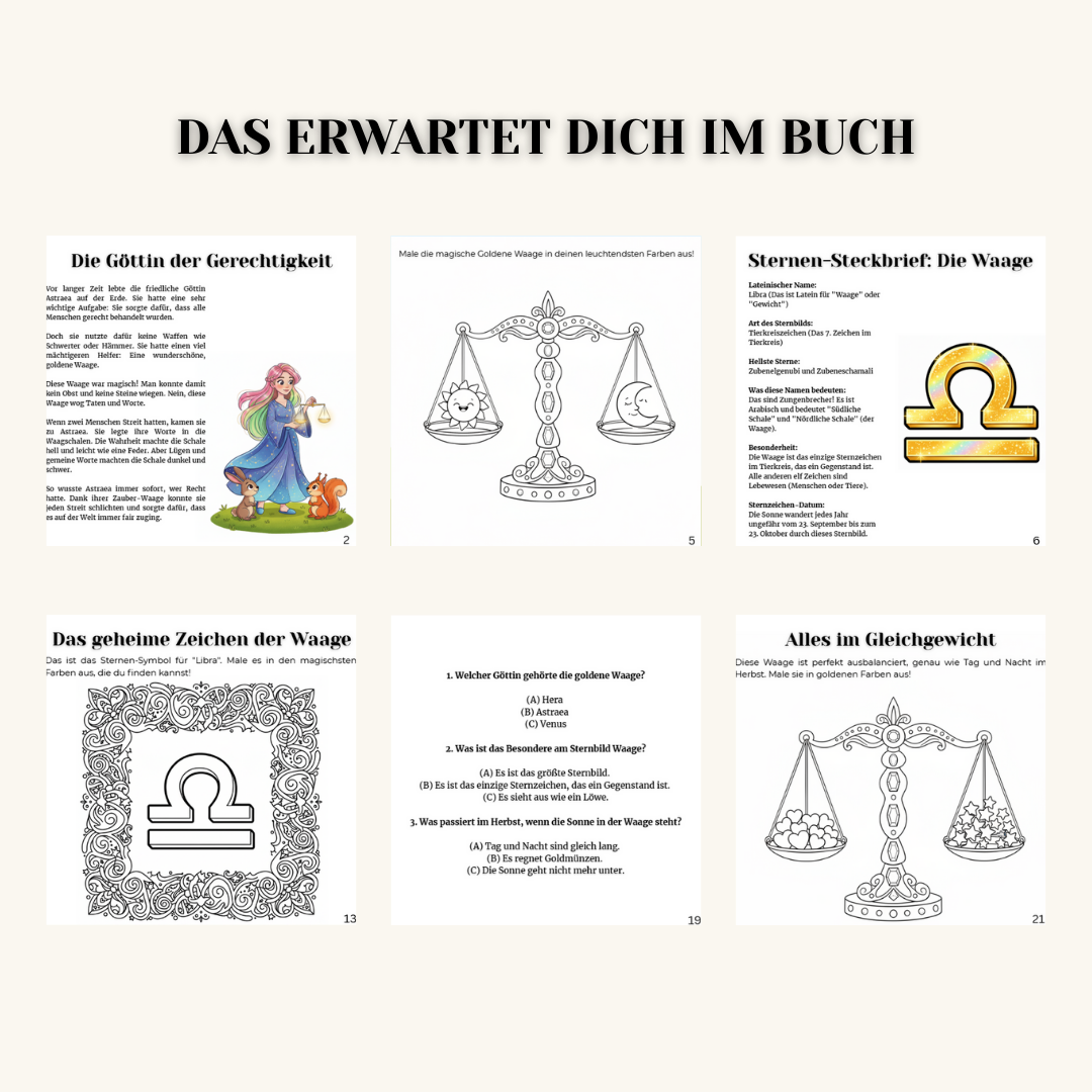Die Sternen-Entdecker: DIE WAAGE – Das magische Mitmachbuch (ab 6 J.) | Mythen, Sterne & Kreativität
